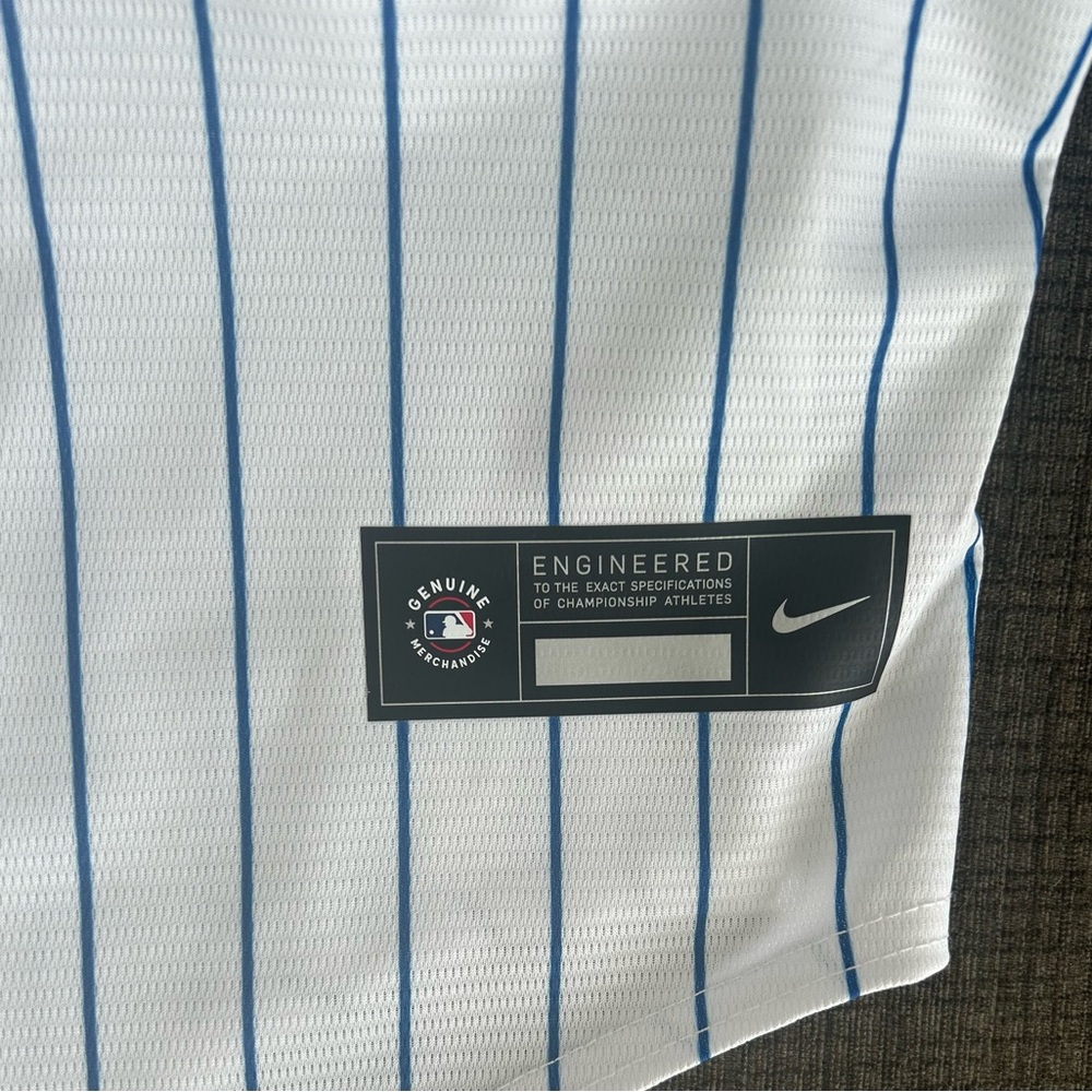 Nike New York Mets Juan Soto #22 Pinstripe with Patch Baseball Jersey Mens Sz XL - Picture 5 of 8